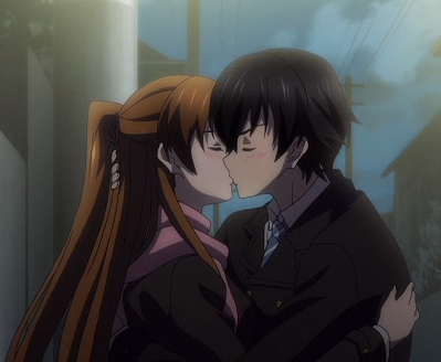 路上キス