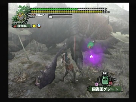 翼に叩きつけ