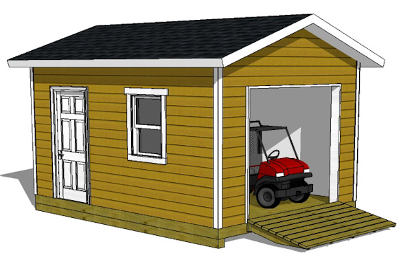 12X16 Shed Plans with Garage Door