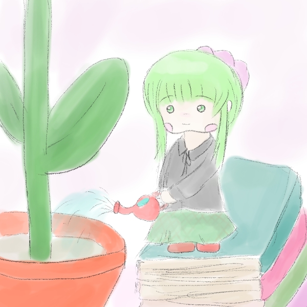 つくしちゃんのお水やり