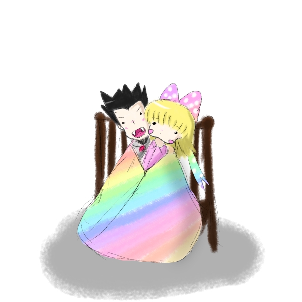 ドラキュラと女の子(虹)