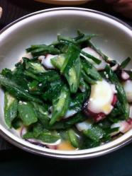 20111029オクラとタコの酢味噌