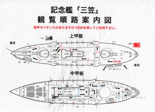 三笠観覧順路案内図