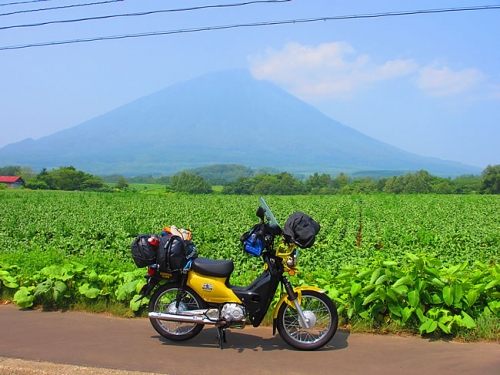 北海道・羊蹄山を背後に撮影