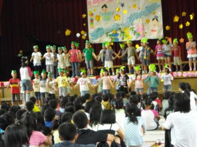 吉美小学校の七夕集会にて