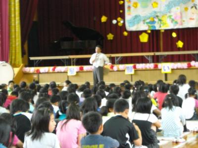 吉美小学校の七夕集会にて
