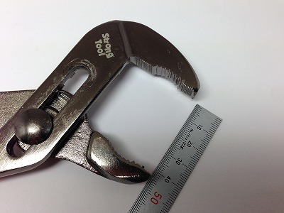 ウォータポンププライヤ開口寸法