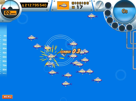 海の魚を捕まえて世界一のハンターを目指すアクションゲーム「Dive II Hunt」 無料フラッシュゲームナビ FlashGame-NAVI