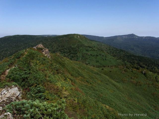 嶮岨森山頂から歩いて来た方向