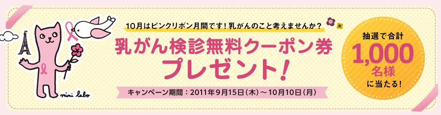 ピンクリボン 乳がん検診無料クーポン券プレゼント 通販(通信販売)のベルメゾンネット