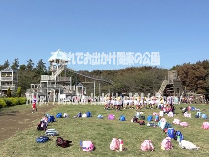 芝生広場の巨大遊具