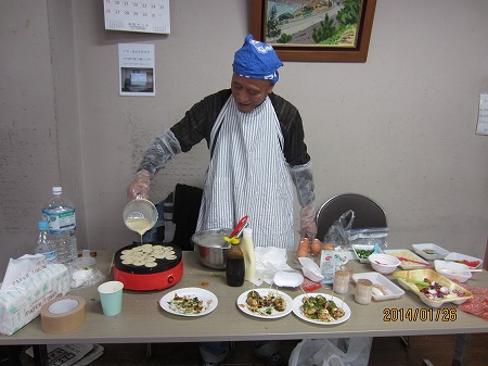 お好み焼き実演