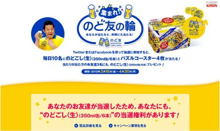 のどごし生 のど友の輪 当選 当たり 当たった