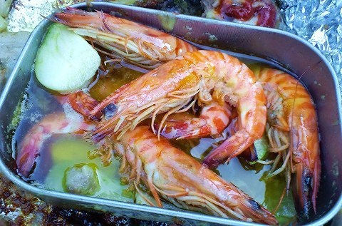 オトナBBQ アヒージョ完成