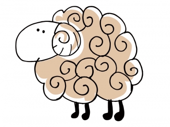 2015年用無料年賀状イラスト 羊フリー
