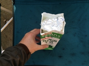 牛乳パックでホットサンドを作る