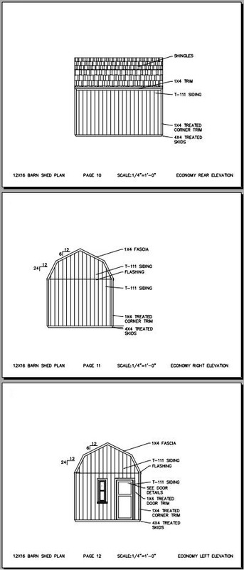 16x24 colonial style shed plans