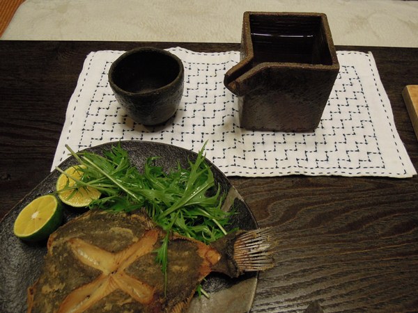 この日はカレイの唐揚げで