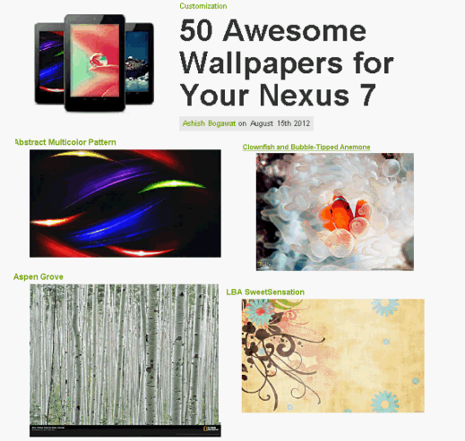 カテゴリー 壁紙の設定 その２ Nexus7ではじめるandroid