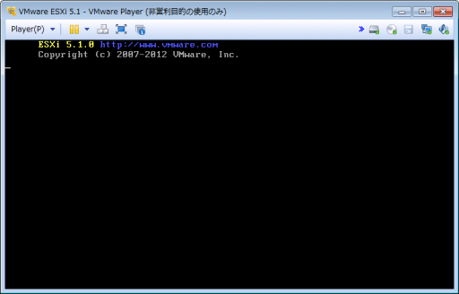 ESXi Shellが無効な場合のログイン画面