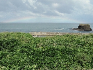 新潟 海にかかる虹①