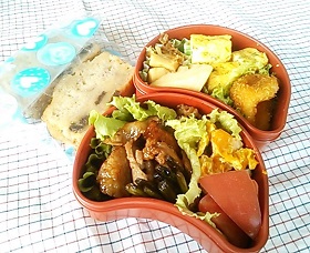 4月9日豚とニンニクの芽弁当