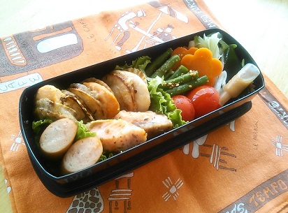 7月11日帆立とサーモンのバター焼き弁当