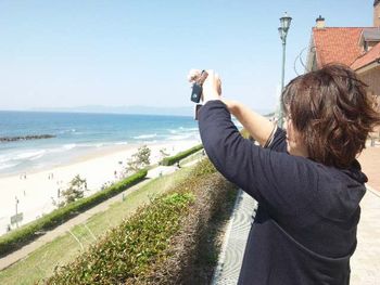 海を撮ろうとしてるんです
