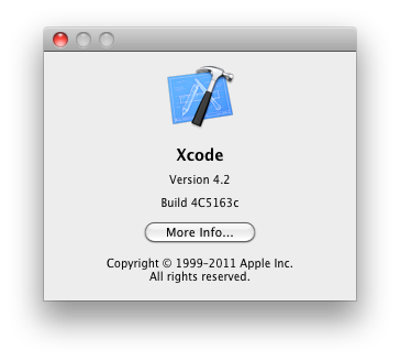 Xcode 4.2 beta 6
