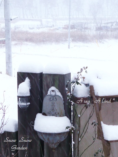 枕木の雪