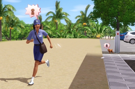 Sims3_逃げる郵便配達員