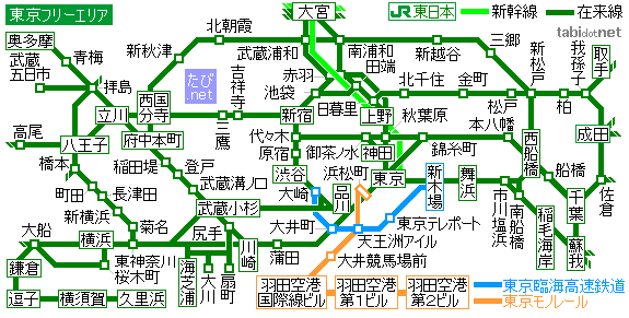 地図/旅行ガイド東京へのきっぷ