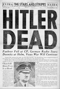 ヒットラーの死を伝える新聞