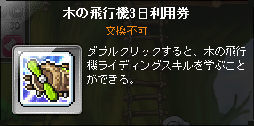 木の飛行機3日利用券