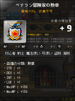 ベテラン冒険家の勲章