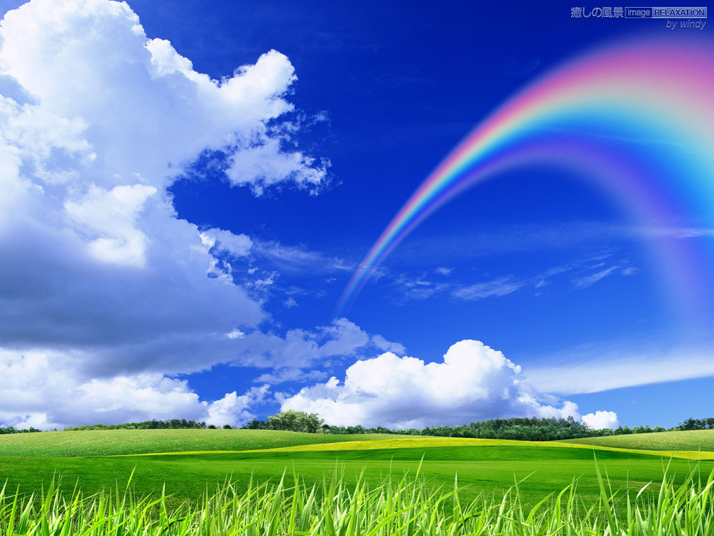 虹のある風景 癒しの風景 Image Relaxation 癒し壁紙