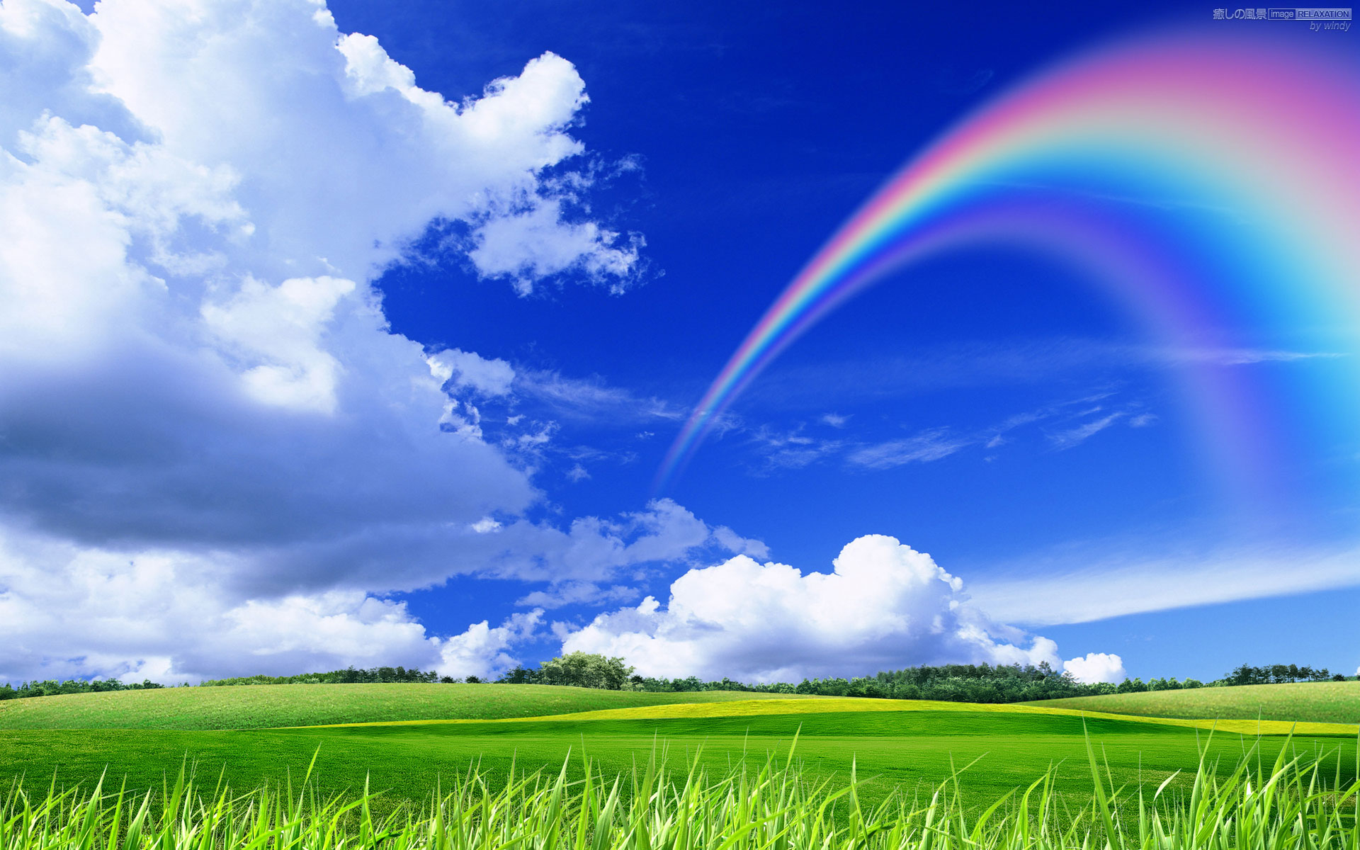 虹のある風景 癒しの風景 Image Relaxation 癒し壁紙