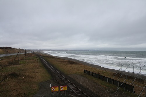 オホーツク海と釧網本線