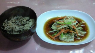鱈の中華風とひじき飯