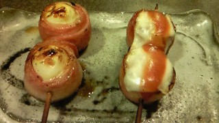 うずらベーコンとトマトベーコンチーズ