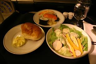 アメリカン航空の機内食1