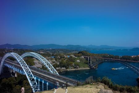二つの西海橋と渦潮桜